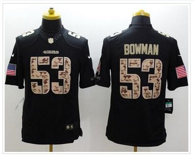 New San Francisco 49ers #53 NaVorro Bowman Black NFL Limited Salute to Service jersey New San Francisco 49ers #53 NaVorro Bowman Black NFL Limited Salute to Service jersey