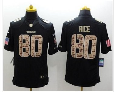 New San Francisco 49ers #80 Jerry Rice Black NFL Limited Salute to Service jersey New San Francisco 49ers #80 Jerry Rice Black NFL Limited Salute to Service jersey