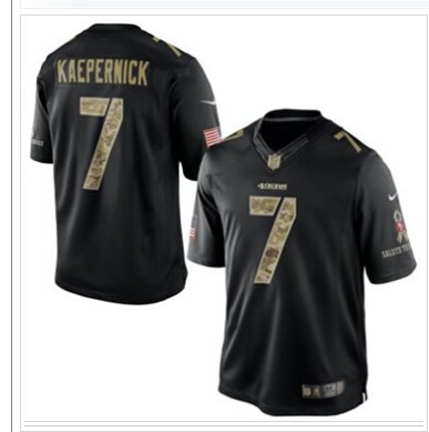 San Francisco 49ers #7 Colin Kaepernick NEW Black Salute To Service Jersey