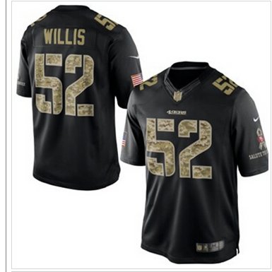 San Francisco 49ers #52 Patrick Willis NEW Black Salute To Service Jersey San Francisco 49ers #52 Patrick Willis NEW Black Salute To Service Jersey