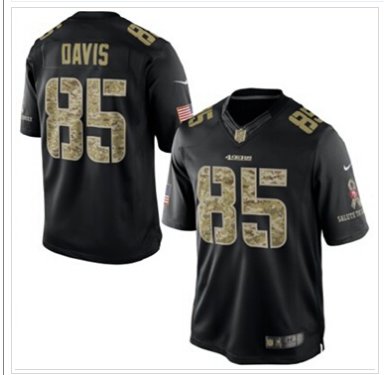 San Francisco 49ers #85 Vernon Davis NEW Black Salute To Service Jersey San Francisco 49ers #85 Vernon Davis NEW Black Salute To Service Jersey
