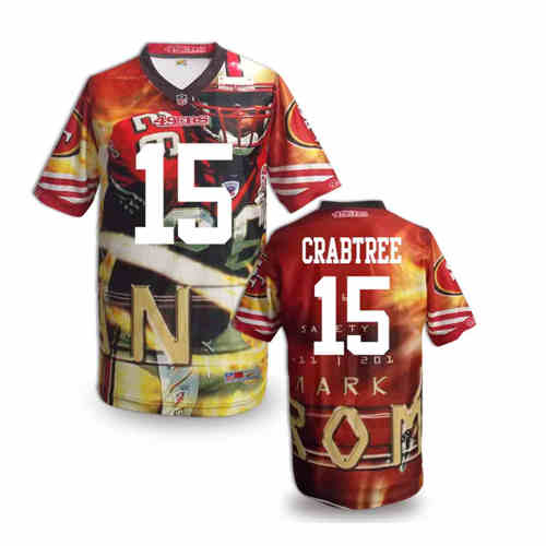 New San Francisco 49ers 15 Michael Crabtree Team Color NFL Elite Fanatical Version Jersey