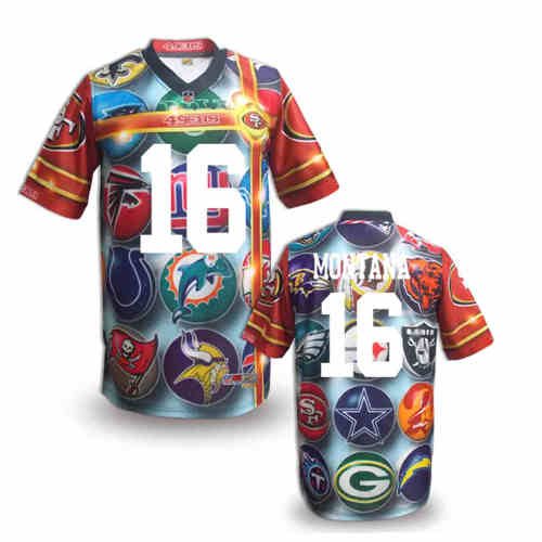 New San Francisco 49ers 16 Joe Montana Team Color NFL Elite Fanatical Version Jerseys New San Francisco 49ers 16 Joe Montana Team Color NFL Elite Fanatical Version Jerseys