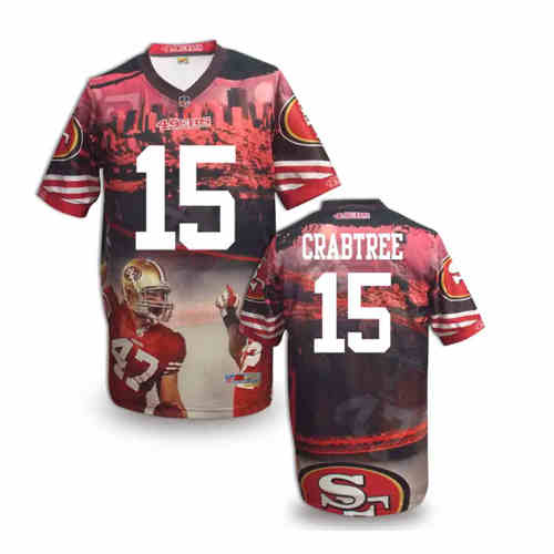 New San Francisco 49ers 15 Michael Crabtree Team Color Elite Fanatical Version Jersey