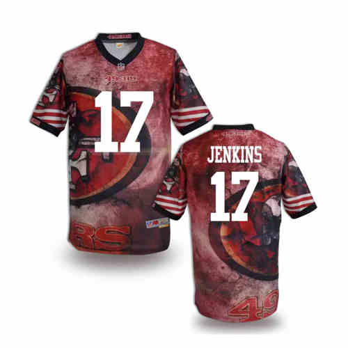 New San Francisco 49ers 17# Vernon Davis Team Color Elite Fanatical Version Jerseys