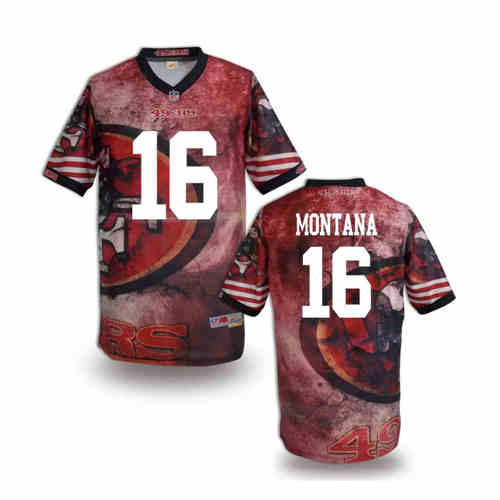 New San Francisco 49ers 16# Joe Montana Team Color Elite Fanatical Version Jerseys New San Francisco 49ers 16# Joe Montana Team Color Elite Fanatical Version Jerseys