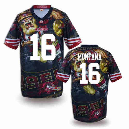 New San Francisco 49ers 16 Joe Montana Team Color Elite Fanatical Version Jersey New San Francisco 49ers 16 Joe Montana Team Color Elite Fanatical Version Jersey