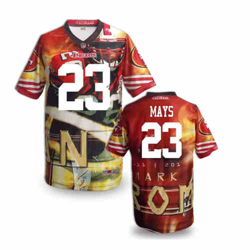 New San Francisco 49ers 23 Mays Team Color NFL Elite Fanatical Version Jersey