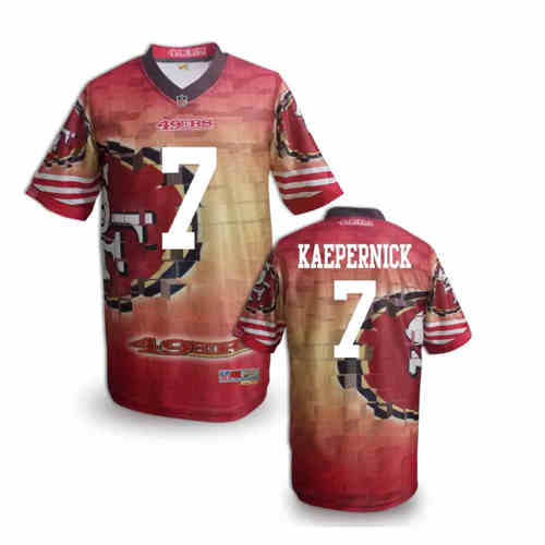 New San Francisco 49ers #7 Colin Kaepernick Team Color NFL Elite Fanatical Version Jerseys