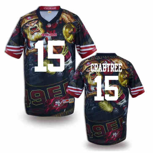 New San Francisco 49ers #15 Michael Crabtree Team Color Elite Fanatical Version Jerseys