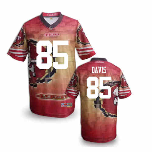 New San Francisco 49ers #85 Vernon Davis Team Color NFL Elite Fanatical Version Jerseys New San Francisco 49ers #85 Vernon Davis Team Color NFL Elite Fanatical Version Jerseys