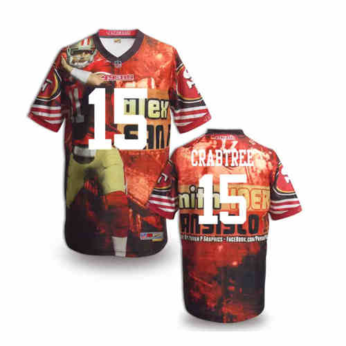 New San Francisco 49ers #15 Michael Crabtree Team Color Elite Fanatical Version Jersey