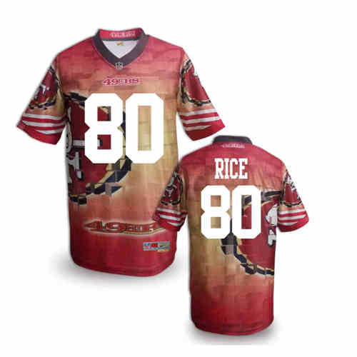New San Francisco 49ers #80 Jerry Rice Team Color NFL Elite Fanatical Version Jerseys New San Francisco 49ers #80 Jerry Rice Team Color NFL Elite Fanatical Version Jerseys