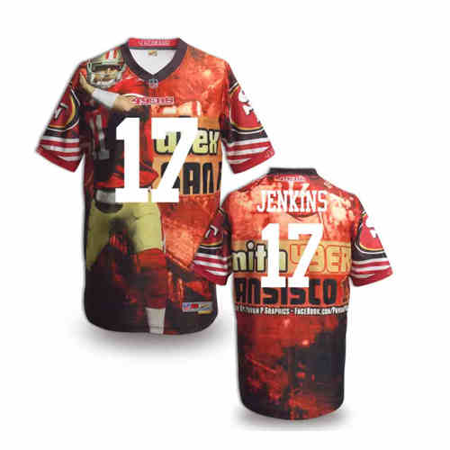 New San Francisco 49ers #17 Vernon Davis Team Color Elite Fanatical Version Jerseys
