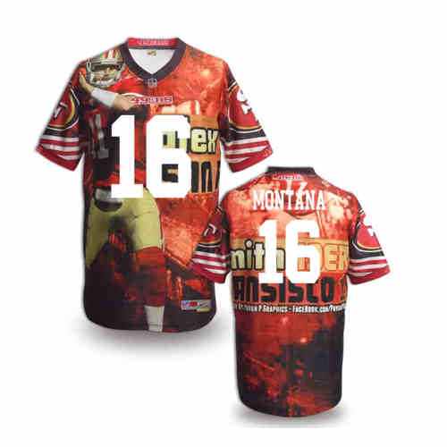 New San Francisco 49ers #16 Joe Montana Team Color Elite Fanatical Version Jerseys New San Francisco 49ers #16 Joe Montana Team Color Elite Fanatical Version Jerseys