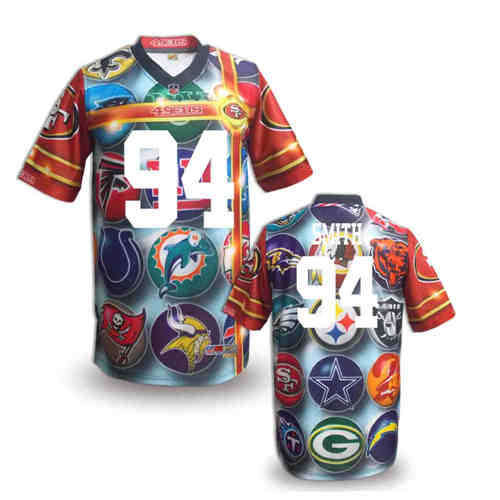 New San Francisco 49ers #94 Justin Smith Team Color NFL Elite Fanatical Version Jerseys