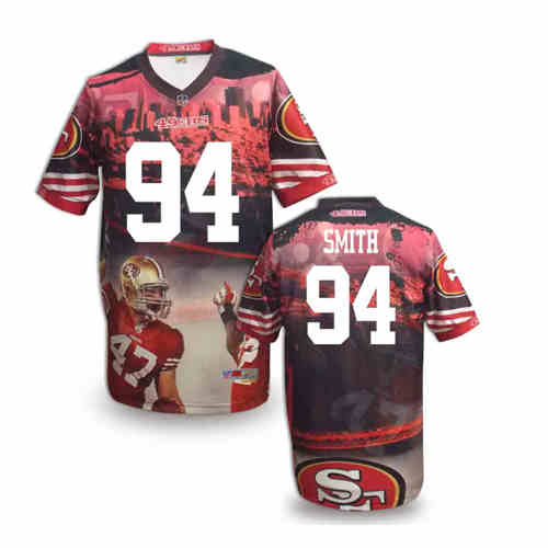 New San Francisco 49ers #94 Justin Smith Team Color NFL Elite Fanatical Version Jersey