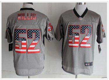 Nike San Francisco 49ers #52 Patrick Willis Grey NFL Elite USA Flag Fashion Jersey