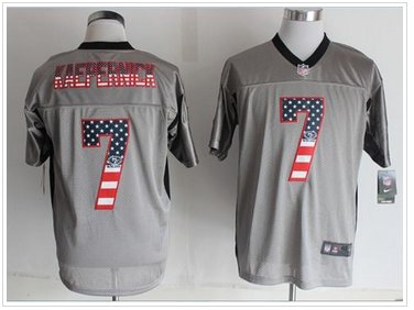 NEW San Francisco 49ers #7 Colin Kaepernick Grey NFL Elite USA Flag Fashion Jersey