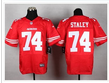 New San Francisco 49ers #74 Joe Staley Red Team Color NFL Elite Jersey