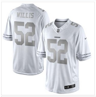 New San Francisco 49ers #52 Patrick Willis White Platinum Jersey