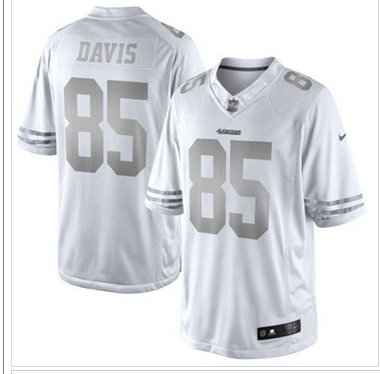 New San Francisco 49ers #85 Vernon Davis White Platinum Jersey