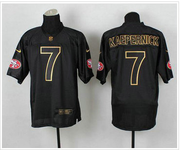 San Francisco 49ers #7 Colin Kaepernick Black Gold No. Fashion NFL Elite Jersey San Francisco 49ers #7 Colin Kaepernick Black Gold No. Fashion NFL Elite Jersey