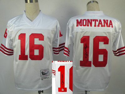 San Francisco 49ers #16 Joe Montana White Throwback Jersey(Signed Elite) San Francisco 49ers #16 Joe Montana White Throwback Jersey(Signed Elite)