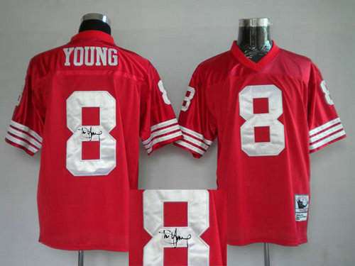 San Francisco 49ers 8 Steve Young Red Throwback Jersey(Signed Elite) San Francisco 49ers 8 Steve Young Red Throwback Jersey(Signed Elite)
