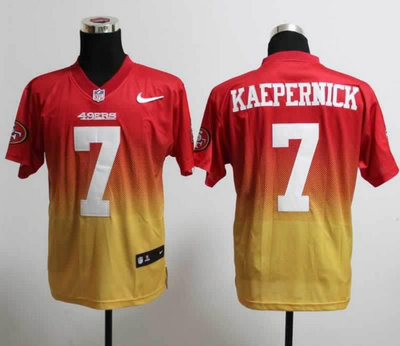 NEW San Francisco 49ers 7 Colin Kaepernick Red Yellow Drift Fashion II Elite NFL Jerseys NEW San Francisco 49ers 7 Colin Kaepernick Red Yellow Drift Fashion II Elite NFL Jerseys