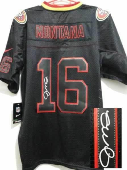 NEW Signed Elite San Francisco 49ers 16 Joe Montana Lights out Black NEW Signed Elite San Francisco 49ers 16 Joe Montana Lights out Black