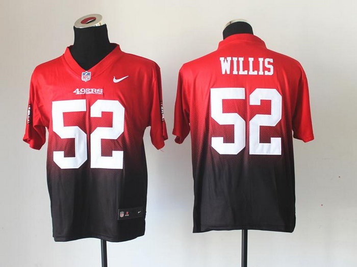NEW San Francisco 49ers 52 Patrick Willis Red Black Drift Fashion II Elite NFL Jerseys NEW San Francisco 49ers 52 Patrick Willis Red Black Drift Fashion II Elite NFL Jerseys