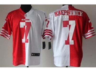 NEW San Francisco 49ers 7 Colin Kaepernick Red White Elite Split NFL Jerseysv NEW San Francisco 49ers 7 Colin Kaepernick Red White Elite Split NFL Jerseysv