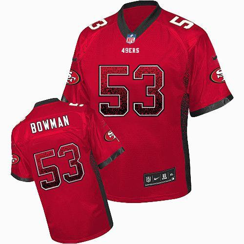 NEW San Francisco 49ers 53 NaVorro Bowman Red Team Color Stitched NFL Elite Drift Fashion Jersey