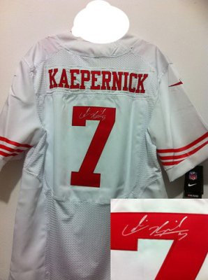 NEW NFL San Francisco 49ers 7 Colin Kaepernick White Signed Jerseys-Elite NEW NFL San Francisco 49ers 7 Colin Kaepernick White Signed Jerseys-Elite
