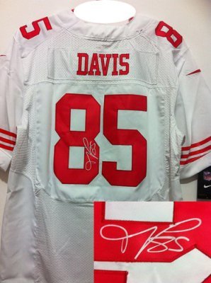 NEW NFL San Francisco 49ers 85 Vernon Davis White Signed Jerseys-Elite NEW NFL San Francisco 49ers 85 Vernon Davis White Signed Jerseys-Elite