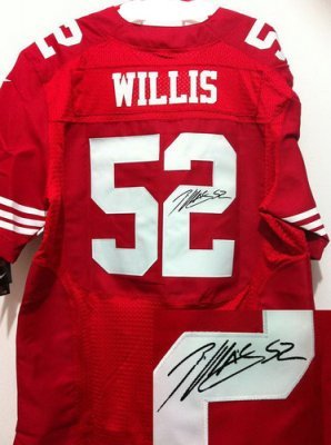NEW NFL San Francisco 49ers 52 Patrick Willis Red Signed Jerseys-Elite NEW NFL San Francisco 49ers 52 Patrick Willis Red Signed Jerseys-Elite