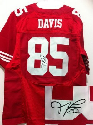 NEW NFL San Francisco 49ers 85 Vernon Davis Red Signed Jerseys-Elite NEW NFL San Francisco 49ers 85 Vernon Davis Red Signed Jerseys-Elite