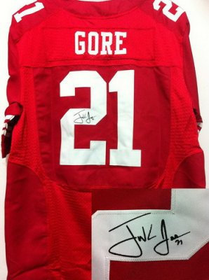 NEW NFL San Francisco 49ers 21 Frank Gore Red Signed Jerseys-Elite NEW NFL San Francisco 49ers 21 Frank Gore Red Signed Jerseys-Elite