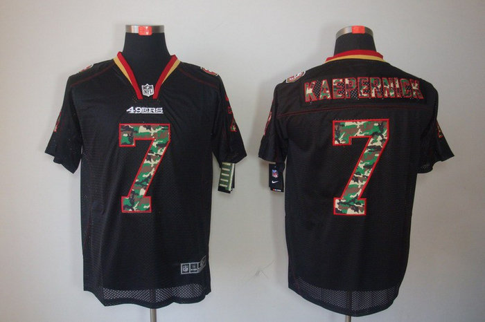NEW San Francisco 49ers 7 Colin Kaepernick Lights Out Black Elite Jerseys(Camo Number) NEW San Francisco 49ers 7 Colin Kaepernick Lights Out Black Elite Jerseys(Camo Number)