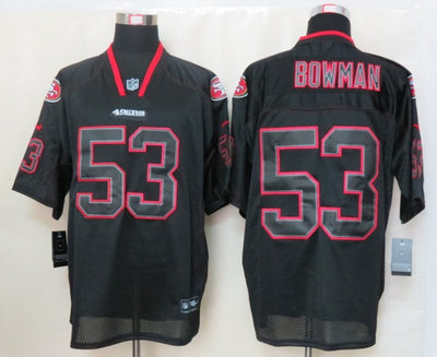 NEW NFL San Francisco 49ers 53 Navorro Bowman Lights Out Black Elite Jerseys NEW NFL San Francisco 49ers 53 Navorro Bowman Lights Out Black Elite Jerseys