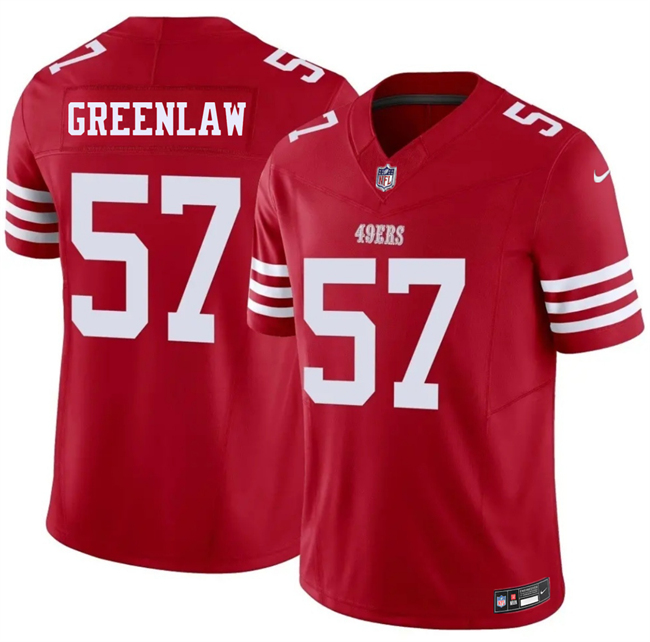 Men's San Francisco 49ers #57 Dre Greenlaw Red 2026 F.U.S.E. Vapor Untouchable Limited Stitched Football Jersey Men's San Francisco 49ers #57 Dre Greenlaw Red 2026 F.U.S.E. Vapor Untouchable Limited Stitched Football Jersey