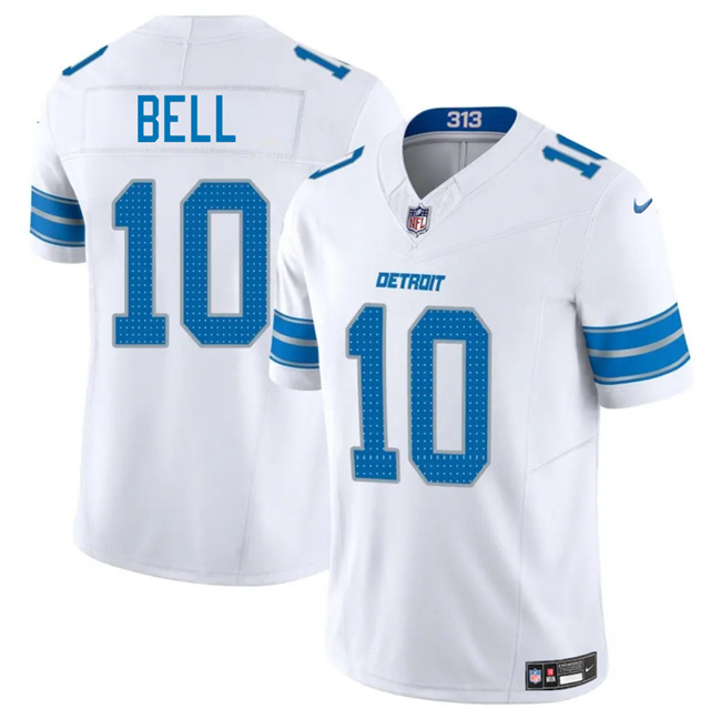 Men's Detroit Lions #10 Ronnie Bell White 2025 F.U.S.E. Vapor Limited Stitched Jersey Men's Detroit Lions #10 Ronnie Bell White 2025 F.U.S.E. Vapor Limited Stitched Jersey