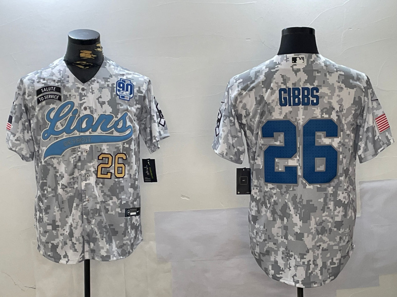 Men's Detroit Lions #26 Jahmyr Gibbs 2024 Arctic Camo Salute To Service Stitched Baseball Jersey 5 Men's Detroit Lions #26 Jahmyr Gibbs 2024 Arctic Camo Salute To Service Stitched Baseball Jersey 5