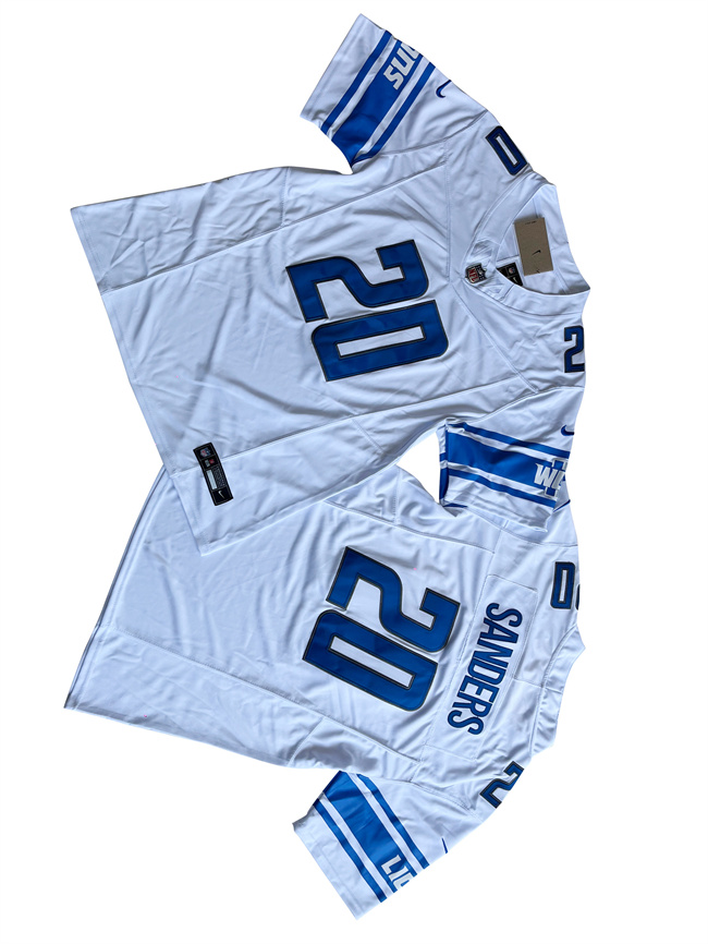 Men's Detroit Lions #20 Barry Sanders White 2023 F.U.S.E. Vapor Untouchable Limited Stitched Jersey Men's Detroit Lions #20 Barry Sanders White 2023 F.U.S.E. Vapor Untouchable Limited Stitched Jersey