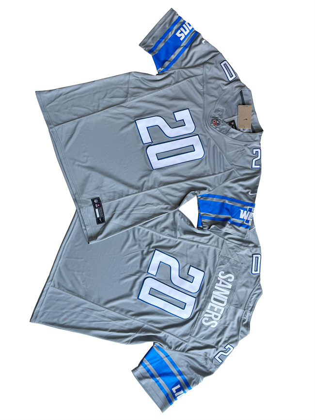 Men's Detroit Lions #20 Barry Sanders Grey 2023 F.U.S.E. Vapor Untouchable Limited Stitched Jersey Men's Detroit Lions #20 Barry Sanders Grey 2023 F.U.S.E. Vapor Untouchable Limited Stitched Jersey