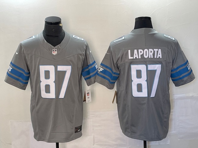 Men's Detroit Lions #87 Sam LaPorta Grey 2023 F.U.S.E. Vapor Untouchable Limited Stitched Jersey Men's Detroit Lions #87 Sam LaPorta Grey 2023 F.U.S.E. Vapor Untouchable Limited Stitched Jersey
