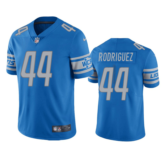 Men's Detroit Lions #44 Malcolm Rodriguez Blue Vapor Untouchable Limited Stitched Jersey Men's Detroit Lions #44 Malcolm Rodriguez Blue Vapor Untouchable Limited Stitched Jersey