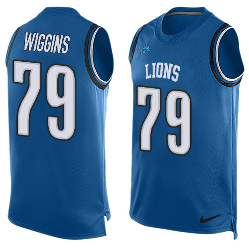 Nike Lions #79 Kenny Wiggins Blue Team Color Men's Stitched NFL Limited Tank Top Jersey Nike Lions #79 Kenny Wiggins Blue Team Color Men's Stitched NFL Limited Tank Top Jersey