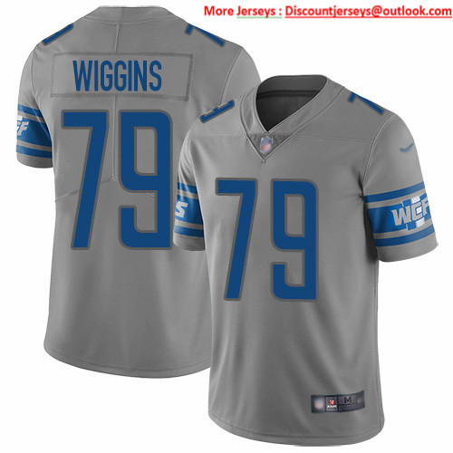Nike Lions #79 Kenny Wiggins Gray Men's Stitched NFL Limited Inverted Legend Jersey
